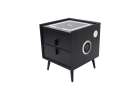 Bedside table with drawers LED lighting USB charging Bluetooth speaker black 2