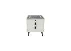 Bedside table with drawers LED lighting USB charging Bluetooth speaker ecru 1