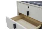 Bedside table with drawers LED lighting USB charging Bluetooth speaker ecru 4