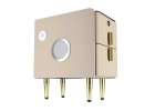 Bedside table with drawers LED lighting USB charging and Bluetooth speaker beige 14