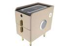 Bedside table with drawers LED lighting USB charging and Bluetooth speaker beige 13