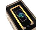 Bedside table with drawers LED lighting USB charging and Bluetooth speaker beige 6