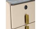 Bedside table with drawers LED lighting USB charging and Bluetooth speaker beige 16