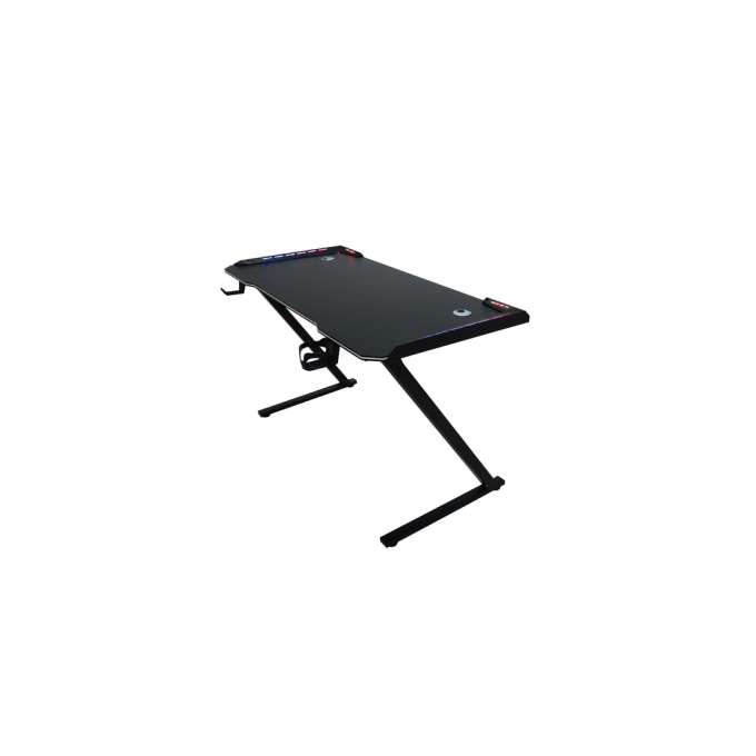 Biurko gamingowe LED podświetlenie RGB uchwyty komputerowe dla gracza 120x60cm