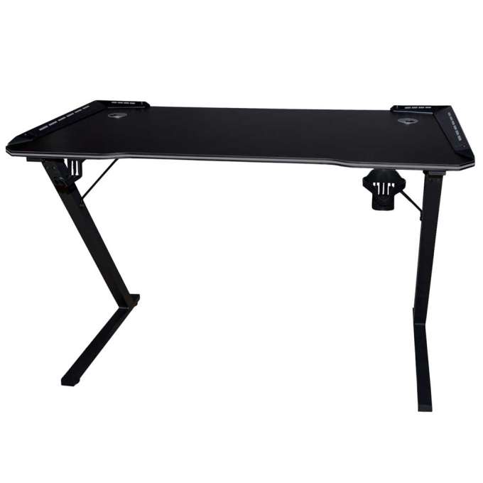 Biurko gamingowe LED podświetlenie RGB uchwyty komputerowe dla gracza 120x60cm