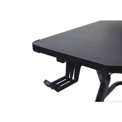 Biurko gamingowe z nadstawką LED RGB uchwyty komputerowe dla gracza 120x60cm