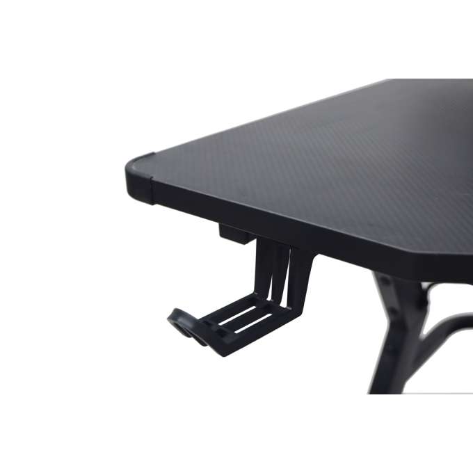 Biurko gamingowe z nadstawką LED RGB uchwyty komputerowe dla gracza 120x60cm