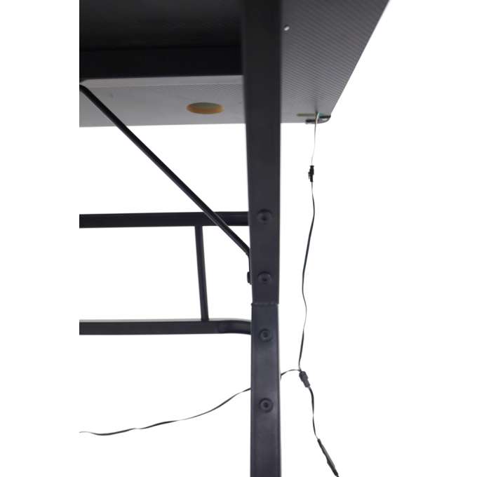 Biurko gamingowe z nadstawką LED RGB uchwyty komputerowe dla gracza 120x60cm