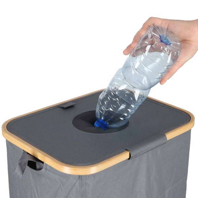 Bottle return bin with a removable bag for waste sorting and recycling