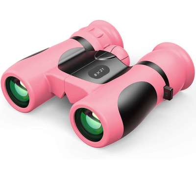 Children's Binoculars for Bird Watching 8x21mm HD Pink Case