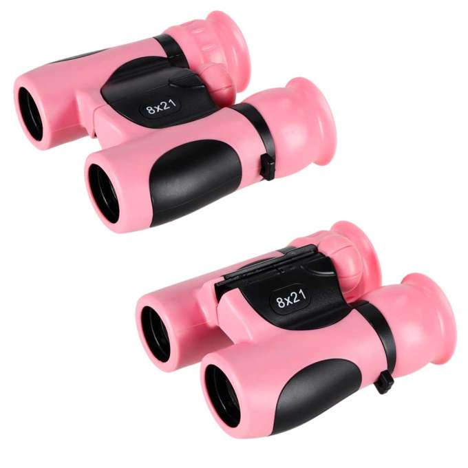 Children's Binoculars for Bird Watching 8x21mm HD Pink Case