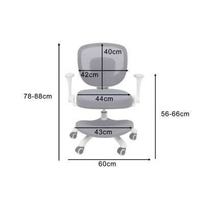 Children's desk chair adjustable swivel chair with footrest grey