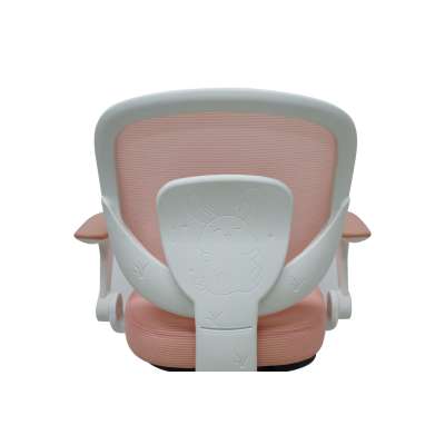 Children's desk chair adjustable swivel chair with footrest pink