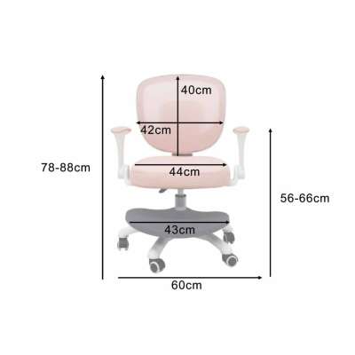Children's desk chair adjustable swivel chair with footrest pink