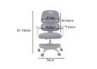 Children's desk chair ergonomic swivel adjustable grey 9