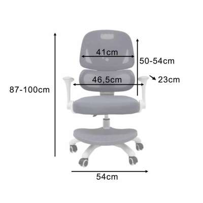 Children's desk chair ergonomic swivel adjustable grey