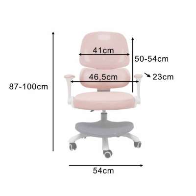 Children's desk chair ergonomic swivel adjustable pink