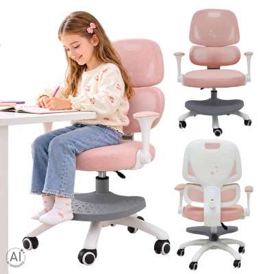 Children's desk chair ergonomic swivel adjustable pink