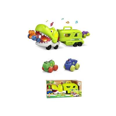 Dinosaur Transport Trailer Interactive with 2 Vehicles Sounds and Lights