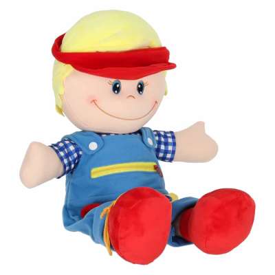 Doll plush cuddle toy educational dressing-learning boy
