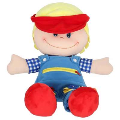 Doll plush cuddle toy educational dressing-learning boy