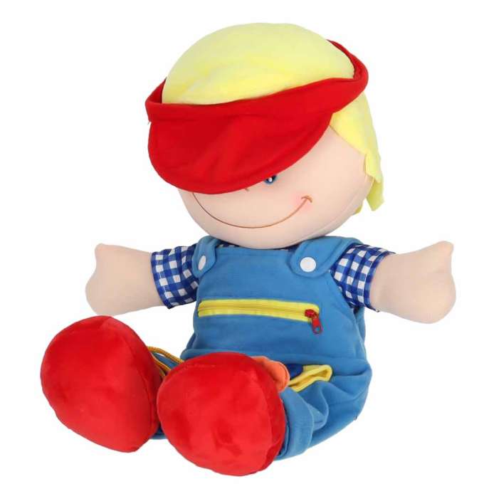 Doll plush cuddle toy educational dressing-learning boy