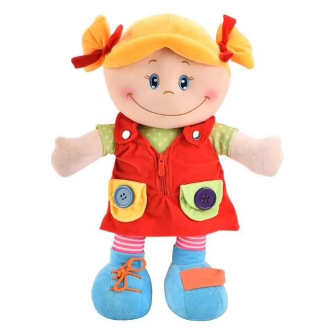 Doll plush cuddle toy educational dressing-learning girl