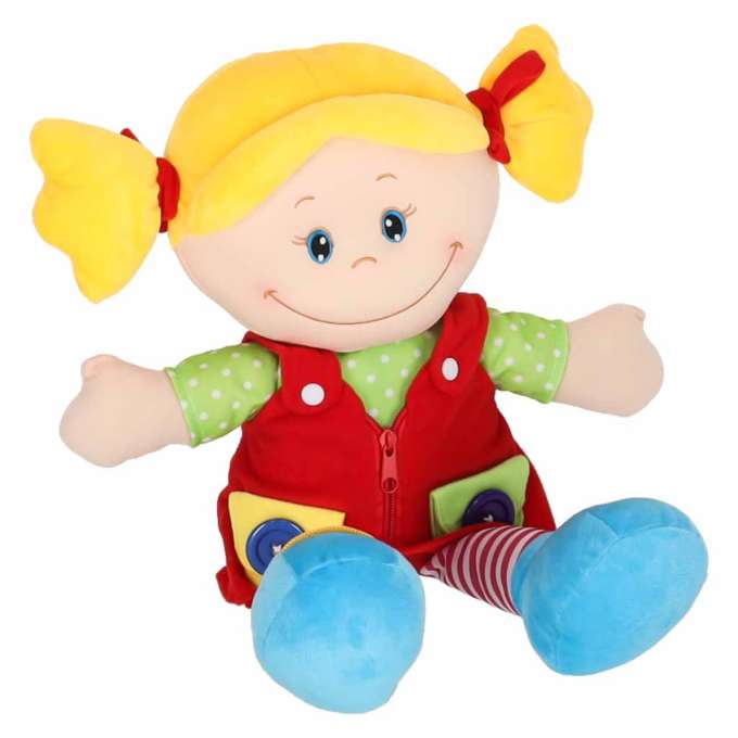 Doll plush cuddle toy educational dressing-learning girl