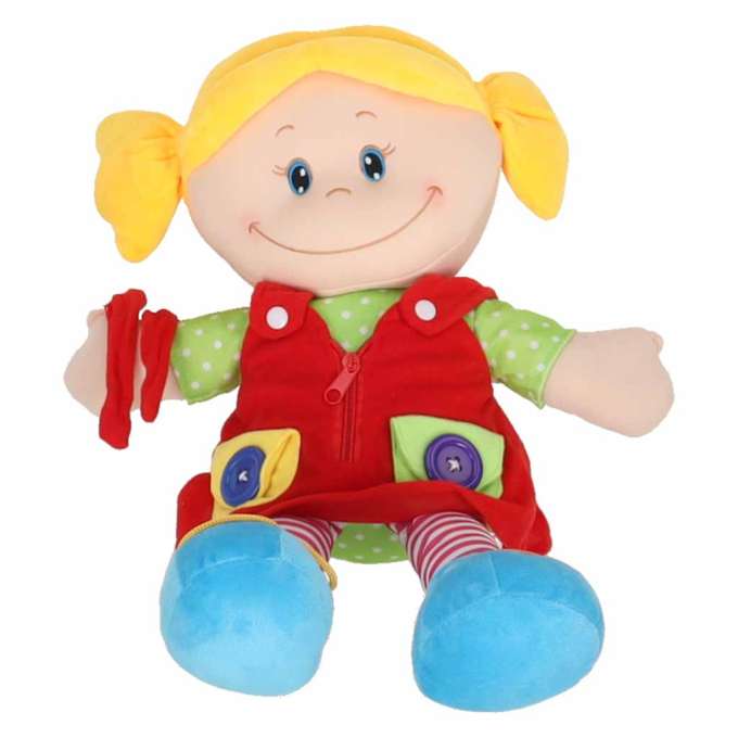Doll plush cuddle toy educational dressing-learning girl