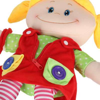 Doll plush cuddle toy educational dressing-learning girl
