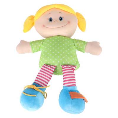 Doll plush cuddle toy educational dressing-learning girl