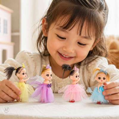Dolls for a dollhouse set of 4 11 cm