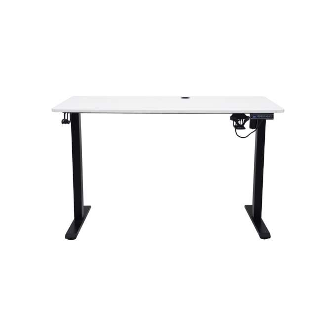 Electric height-adjustable desk with memory function and control panel 120x60 cm white