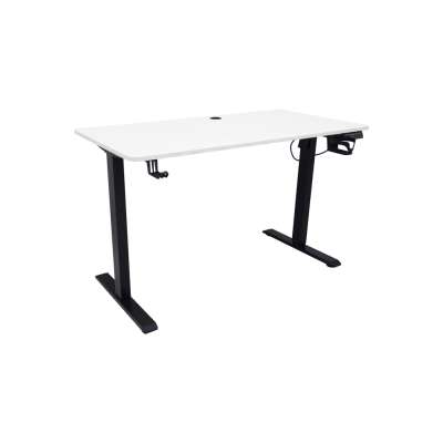 Electric height-adjustable desk with memory function and control panel 120x60 cm white