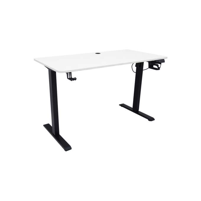 Electric height-adjustable desk with memory function and control panel 120x60 cm white