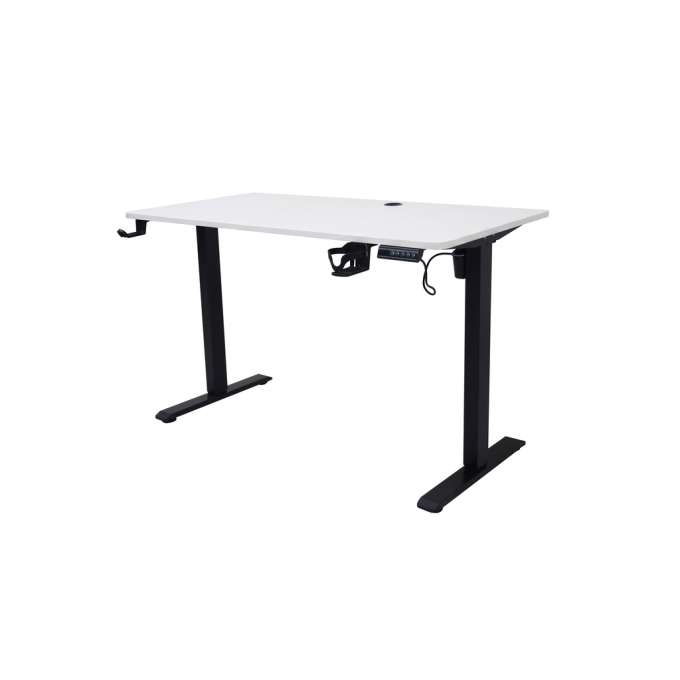 Electric height-adjustable desk with memory function and control panel 120x60 cm white