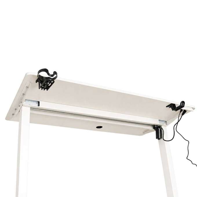 Electric height-adjustable desk with memory function and control panel 120x60 cm white