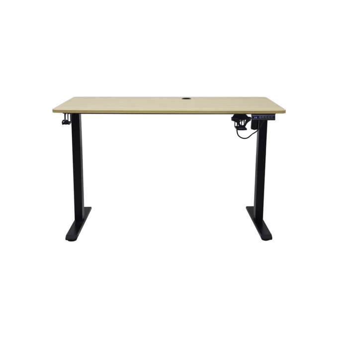 Electric height-adjustable desk with memory function and control panel 120x60 cm wood