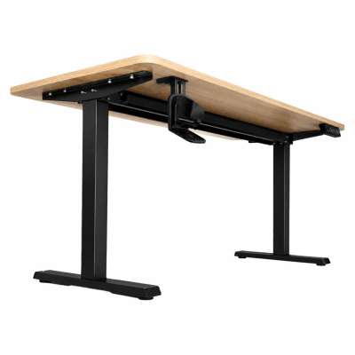 Electric height-adjustable desk with memory function and control panel 120x60 cm wood
