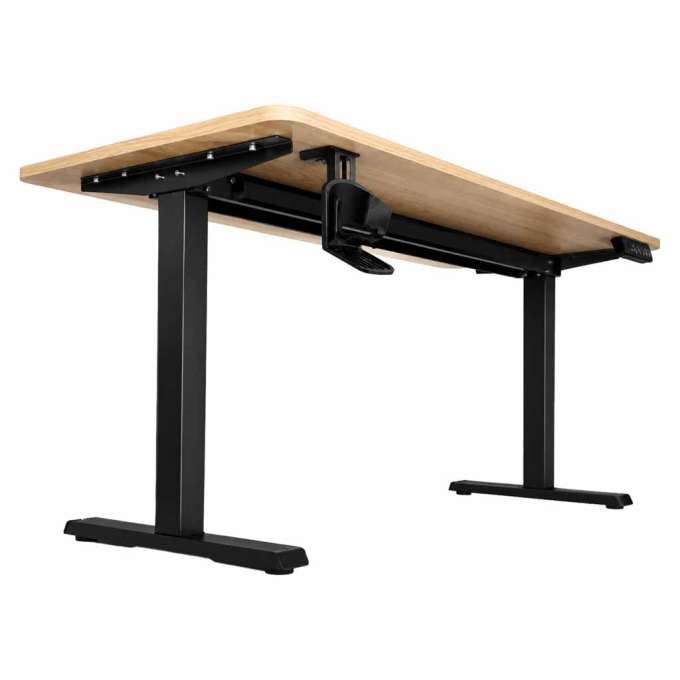 Electric height-adjustable desk with memory function and control panel 120x60 cm wood