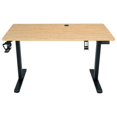 Electric height-adjustable desk with memory function and control panel 120x60 cm wood