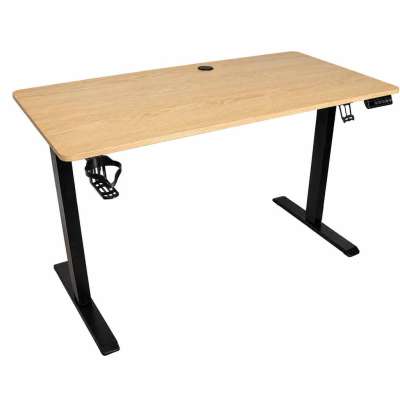 Electric height-adjustable desk with memory function and control panel 120x60 cm wood
