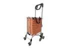 Folding shopping cart with frame bag and 8 wheels orange 1