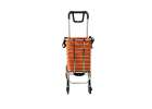 Folding shopping cart with frame bag and 8 wheels orange 2