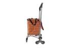 Folding shopping cart with frame bag and 8 wheels orange 3
