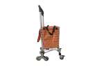 Folding shopping cart with frame bag and 8 wheels orange 4
