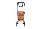 Folding shopping cart with frame bag and 8 wheels orange 5