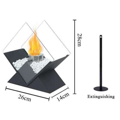 Freestanding smokeless tabletop bioethanol fireplace diamond design