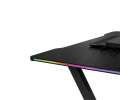 Gaming desk with RGB LED extension and computer mounts for gamers 120x60 cm 9