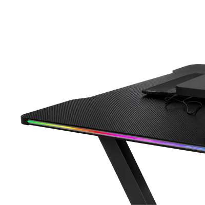 Gaming desk with RGB LED extension and computer mounts for gamers 120x60 cm